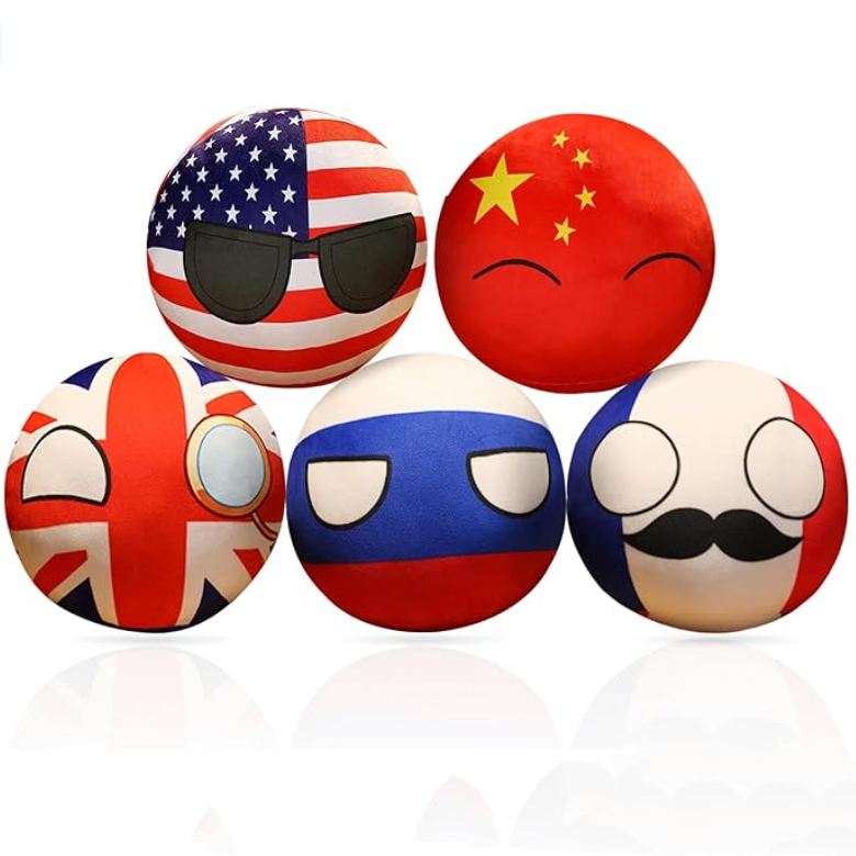 A6726，4Inch Countryball Plushies Dolls  for Children 5pcs