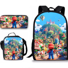 Load image into Gallery viewer, A6760 School bag Medium Lunch bag Pencil Holder 3 pieces set
