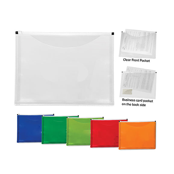 A6942, Letter Size Slide Zip Envelope With Card Holder &Extra Pouch 13