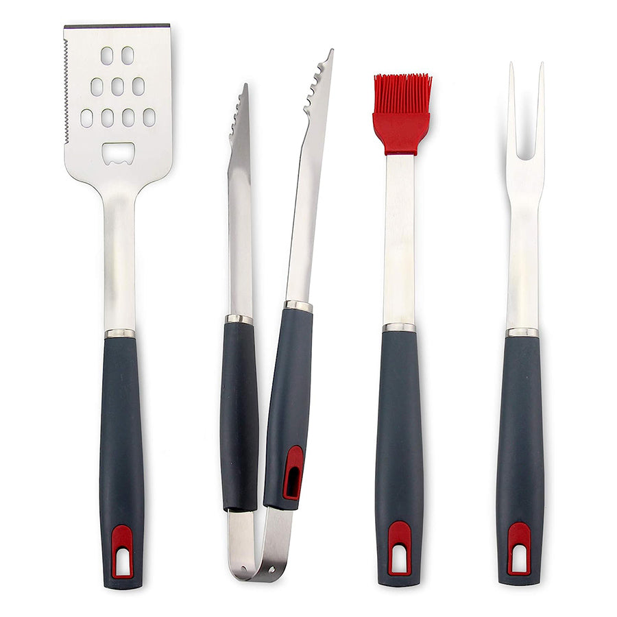 A6136, 4-Piece Stainless Steel Barbecue Grill Tools Set @