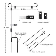 Carregar imagem no visualizador da galeria, A6972, Garden Flag Stand, Flag Pole Holder &amp;
